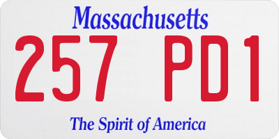 MA license plate 257PD1