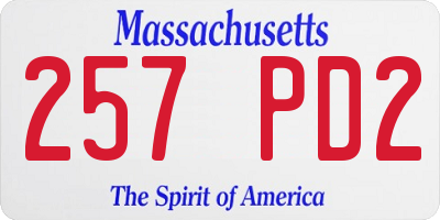 MA license plate 257PD2