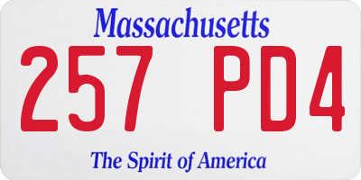 MA license plate 257PD4