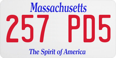 MA license plate 257PD5