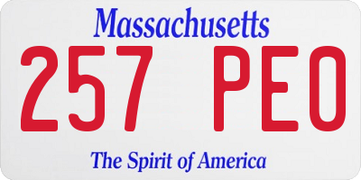 MA license plate 257PE0