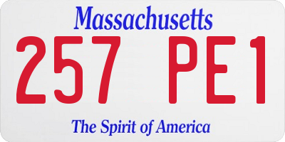 MA license plate 257PE1
