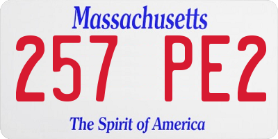 MA license plate 257PE2