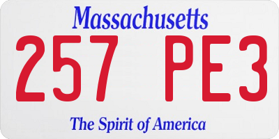 MA license plate 257PE3