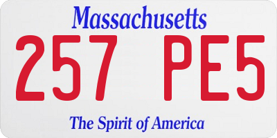 MA license plate 257PE5