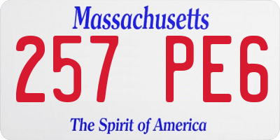 MA license plate 257PE6