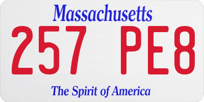 MA license plate 257PE8
