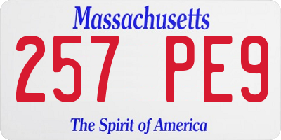 MA license plate 257PE9