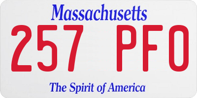 MA license plate 257PF0