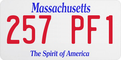 MA license plate 257PF1