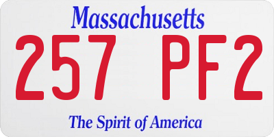 MA license plate 257PF2
