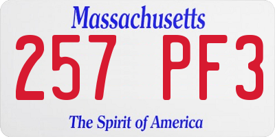 MA license plate 257PF3