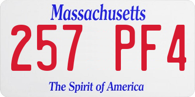 MA license plate 257PF4
