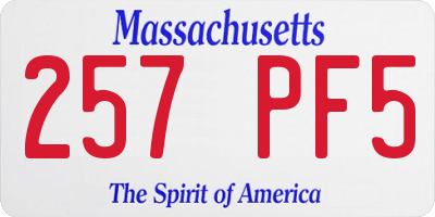 MA license plate 257PF5