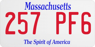 MA license plate 257PF6