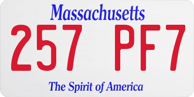 MA license plate 257PF7