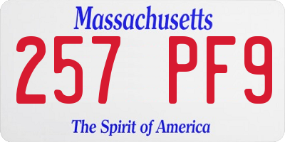 MA license plate 257PF9