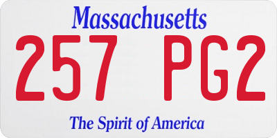 MA license plate 257PG2