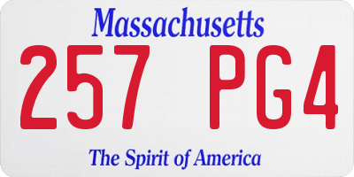MA license plate 257PG4