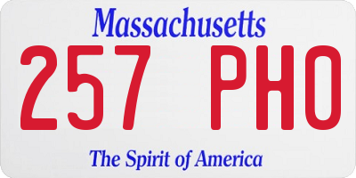MA license plate 257PH0