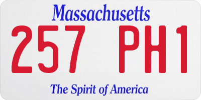MA license plate 257PH1