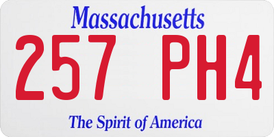 MA license plate 257PH4