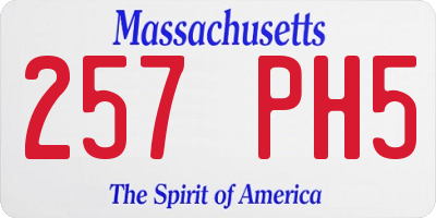 MA license plate 257PH5