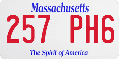 MA license plate 257PH6