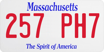 MA license plate 257PH7