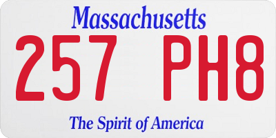 MA license plate 257PH8