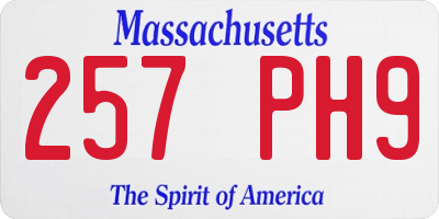 MA license plate 257PH9