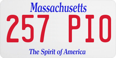 MA license plate 257PI0