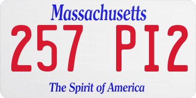 MA license plate 257PI2