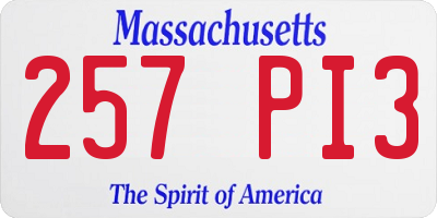 MA license plate 257PI3