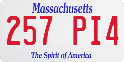 MA license plate 257PI4