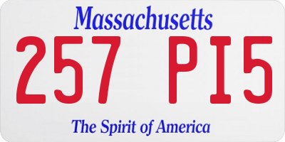 MA license plate 257PI5