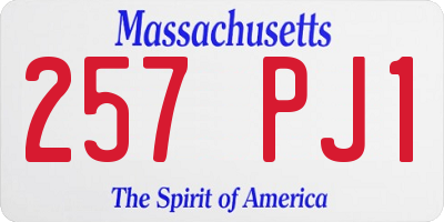 MA license plate 257PJ1