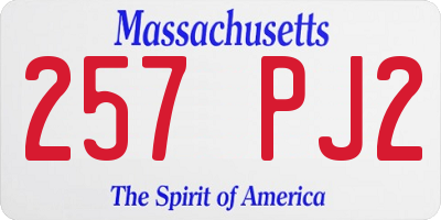 MA license plate 257PJ2