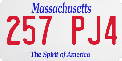 MA license plate 257PJ4