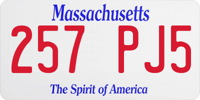 MA license plate 257PJ5