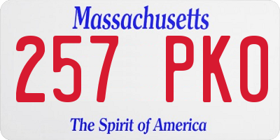 MA license plate 257PK0