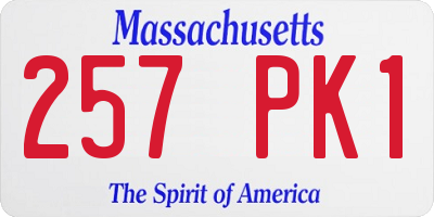 MA license plate 257PK1