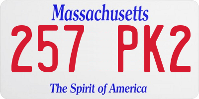 MA license plate 257PK2