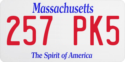 MA license plate 257PK5