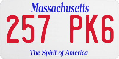MA license plate 257PK6
