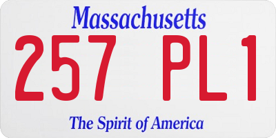 MA license plate 257PL1