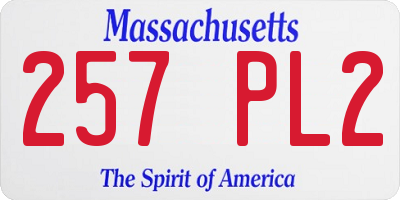 MA license plate 257PL2