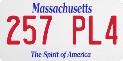 MA license plate 257PL4