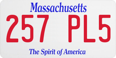 MA license plate 257PL5
