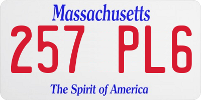 MA license plate 257PL6